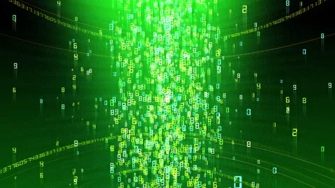 Cloud Server Big Data AI Stream Digital Network Technology concept B Green 動画素材 144299524