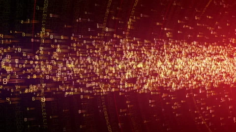 Cloud Server Big Data AI Stream Digital Network Technology concept C Red 動画素材 144305359