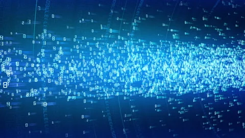 Cloud Server Big Data AI Stream Digital Network Technology concept C Blue Video stock 144305376