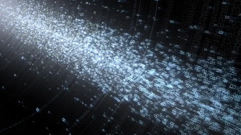 Cloud Server Big Data AI Stream Digital Network Technology concept D Black Stock Footage 144315419