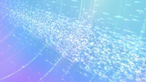 Cloud Server Big Data AI Stream Digital Network Technology concept D Colorful Stock Footage 144315435