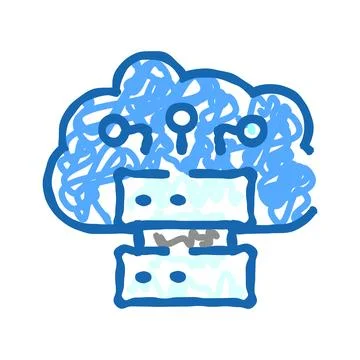 Cloud server center network providing data storage services Stock Illustration