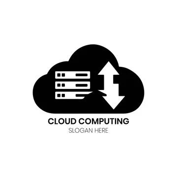Cloud Server Computing Logo Design with Data Exchange Arrows Stock Illustration