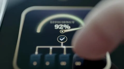 Cloud Server Connection Icon On Dark Rounded Dashboard Tile 4K Stock Footage 341860826