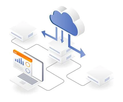 Cloud server data analytics platform Illustrazione stock