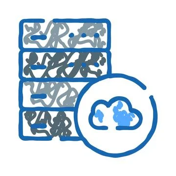 Cloud server data storage computing network icon Stock Illustration