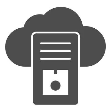 Cloud server, data storage solid icon, CCTV concept, database vector sign on Stock Illustration