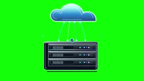 Cloud Server Data Transfer Animation Stock Footage 347367529