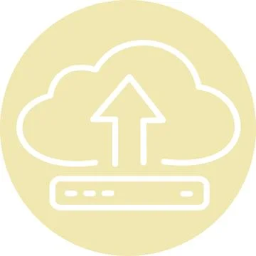 Cloud server data upload flat graphic Illustrazione stock
