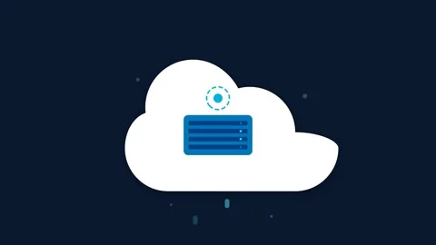 Cloud Server Data Uploading and Processing Interface with Flowing Data Pack.. Stock Footage 346612596