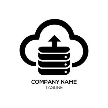 Cloud Server Database Management Logo Design Stock Illustration