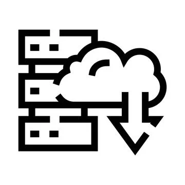 Cloud server downloading data to on premise storage Stock Illustration