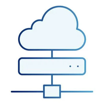 Cloud server flat icon. Computing blue icons in trendy flat style. Data server Illustrazione stock