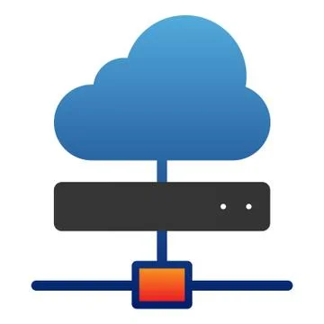 Cloud server flat icon. Computing color icons in trendy flat style. Data server Illustrazione stock