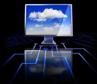 Cloud server high resolution 3D rendering of a cloud server concept Copyri... 스톡 사진