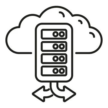 Cloud server hosting and data transfer icon Illustrazione stock