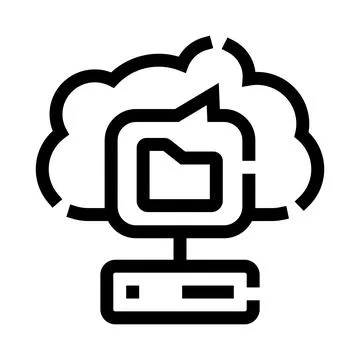 Cloud server hosting data file folder concept Stock Illustration