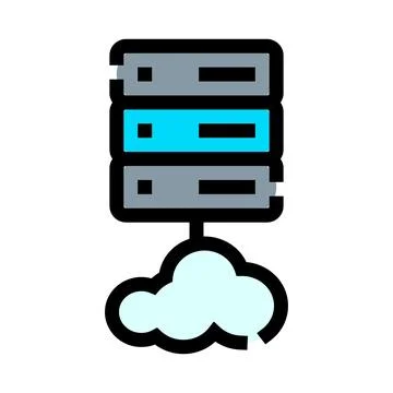 Cloud server icon connecting data storage system Stock Illustration