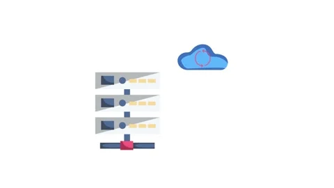 Cloud server icon featuring a gear and cloud symbol, representing cloud com.. Stock Footage 332341196