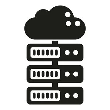 Cloud server icon illustrating computing power and data hosting Illustrazione stock