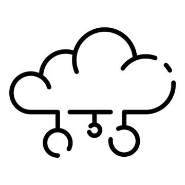 Cloud server icon, outline style Stock Illustration