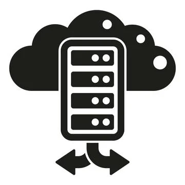Cloud server icon symbolizing data hosting and networking Illustrazione stock