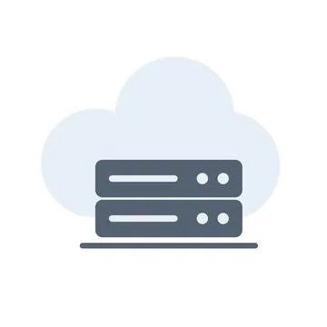 Cloud server icon. Web hosting. Server rack and cloud. Vector. Stock Illustration