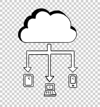 Cloud Server illustration hand drawn whiteboard sketch Stock Footage 42455970