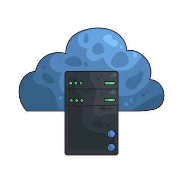 Cloud server illustration 库存插图