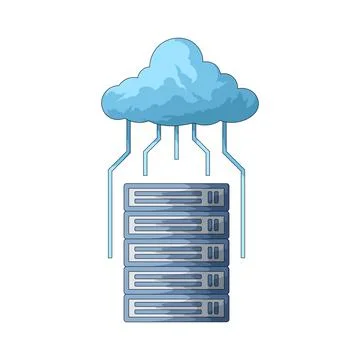 Cloud server illustration Ilustração Stock