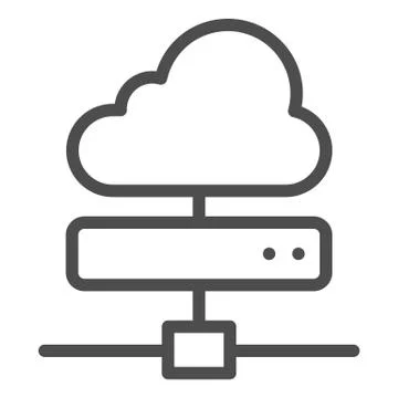 Cloud server line icon. Computing vector illustration isolated on white. Data Stock Illustration
