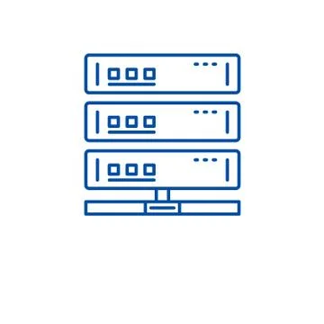 Cloud server line icon concept. Cloud server flat vector symbol, sign, outline Stock Illustration