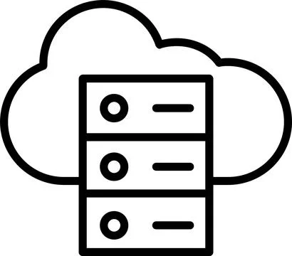 Cloud Server Line Icon Design Stock Illustration