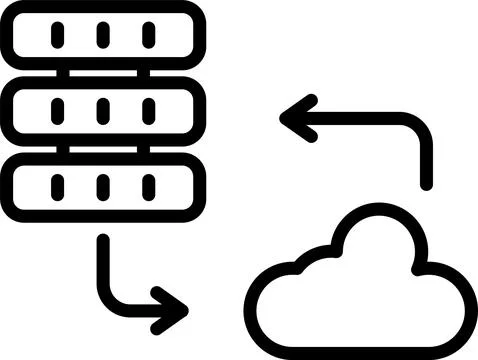 Cloud Server Line Icon Design Stock Illustration