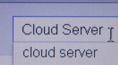 'CLOUD SERVER': Macro Close Up Typing Search Query Stock-Footage 49247935