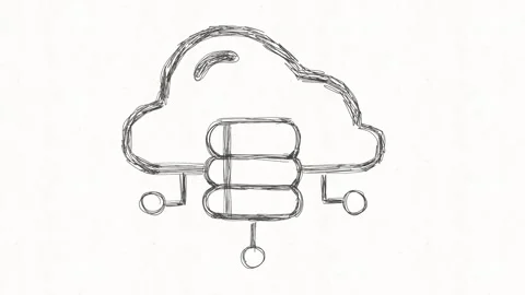 Cloud Server Network and Data Storage Connection Animation Stock Footage 342018331