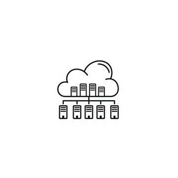 Cloud server network icon for data storage Illustrazione stock