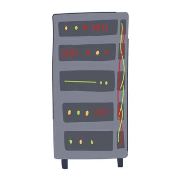 Cloud server rack cartoon vector illustration Illustrazione stock
