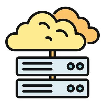 Cloud with server rack icon illustration Illustrazione stock