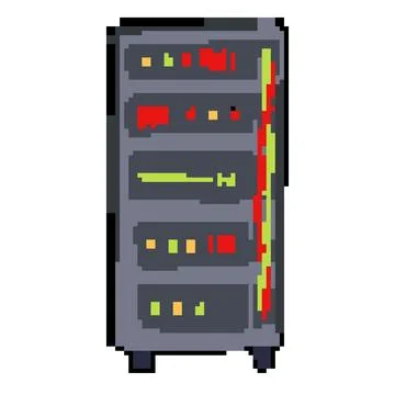 Cloud server rack pixel art vector illustration 스톡 일러스트
