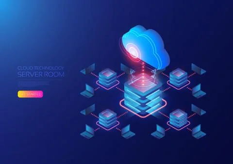 Cloud server room 스톡 일러스트