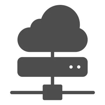 Cloud server solid icon. Computing vector illustration isolated on white. Data イラスト素材