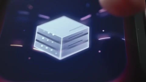 Cloud Server Stack Management Interface with Finger Control Stock Footage 340560703