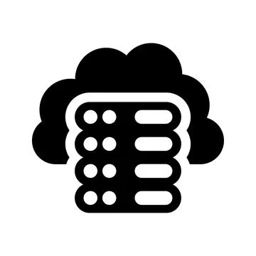Cloud, server, storage black icon. Stock Illustration