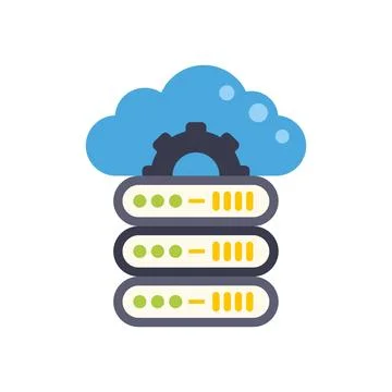 Cloud server storage data computing technology icon 库存插图