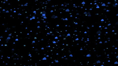 Cloud Server Storage Data Technology, The Digital Cloud Server Background Stock Footage 336781563
