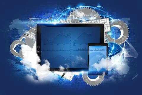 Cloud server technology illustration Stock Illustration