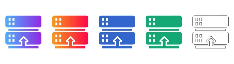 Cloud Server Upload Icons for Web Interfaces Illustrazione stock