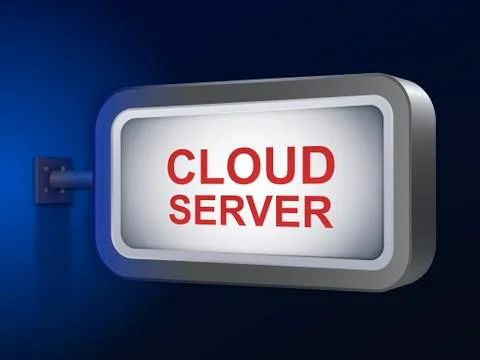 Cloud server words on billboard イラスト素材