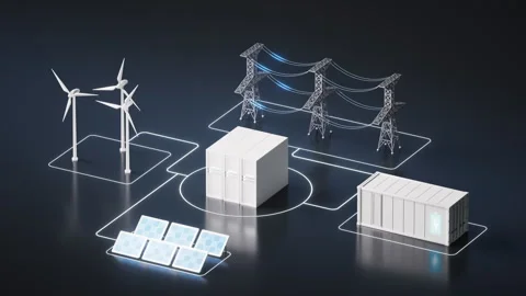 Cloud servers and electricity power supply, 3d rendering. Stock Footage 341305441